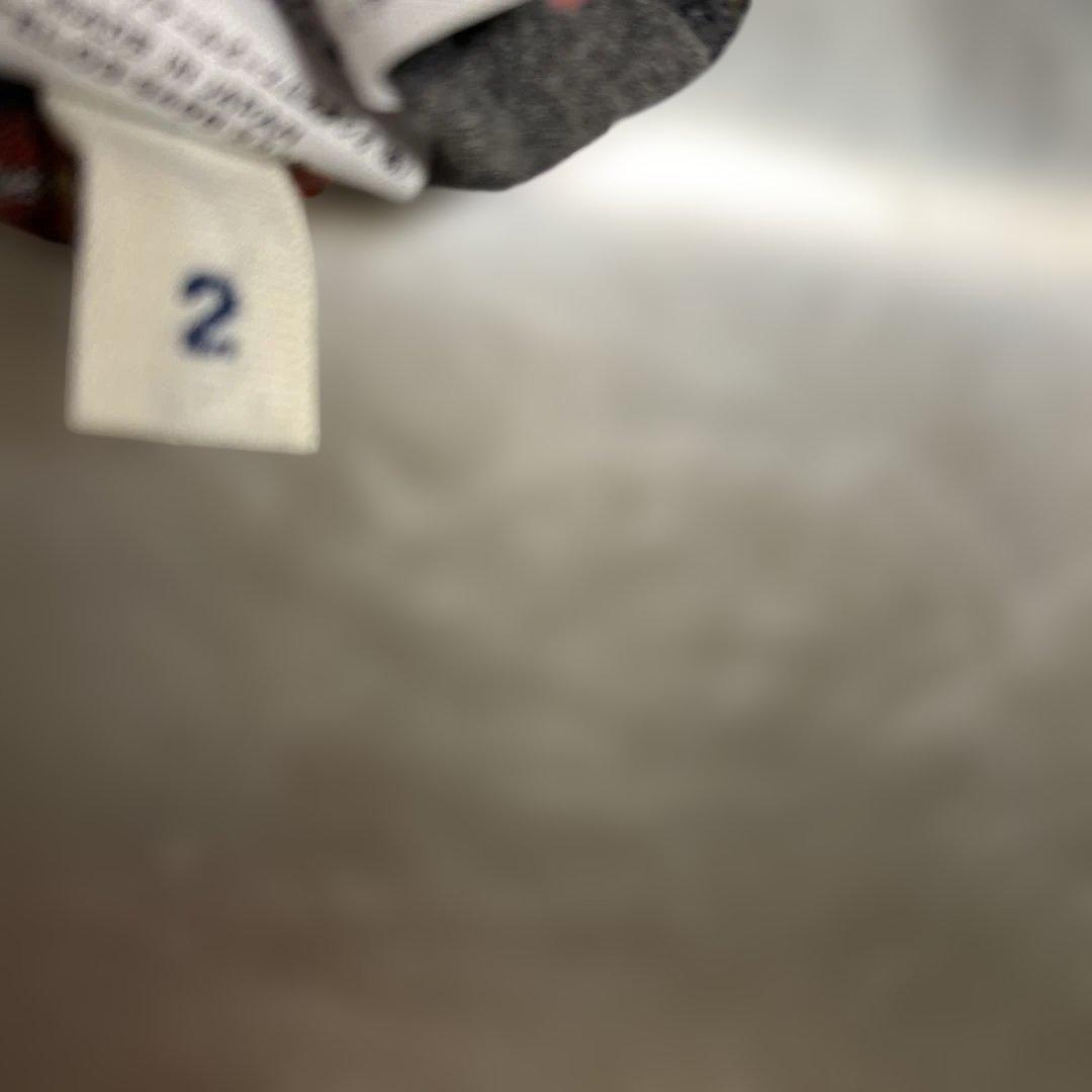 45rpm赤とグレーのチェック柄テーラードジャケットサイズ2