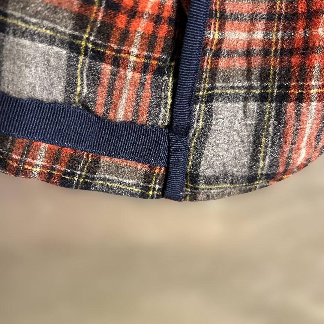 45rpm赤とグレーのチェック柄テーラードジャケットサイズ2