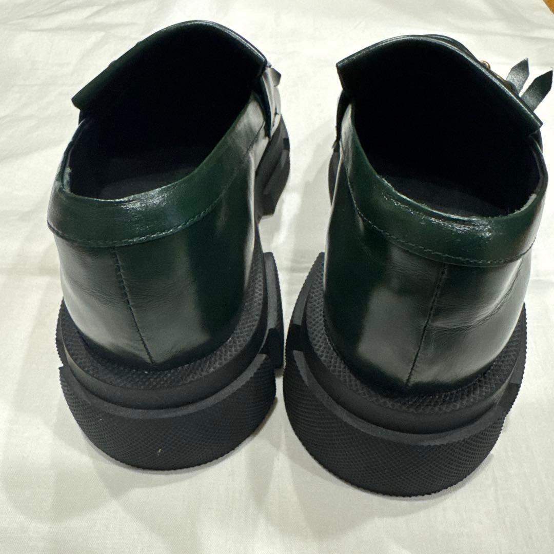 MANA グリーン フリンジローファー