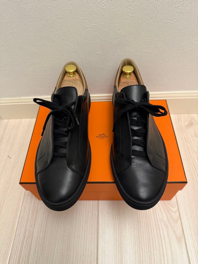 ⭐︎超美品⭐︎ 本物 エルメス ブラックレザー スニーカー 27cm 送料無料