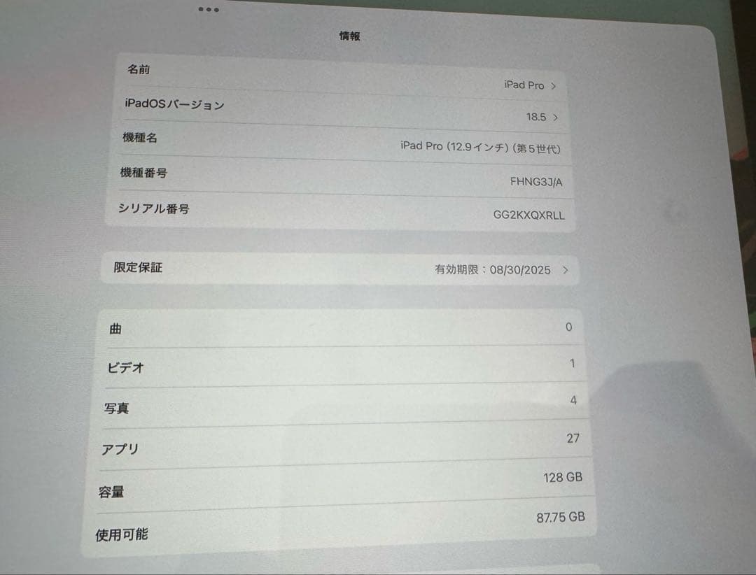 iPad Pro 第5世代 12.9インチ 128GB シルバー