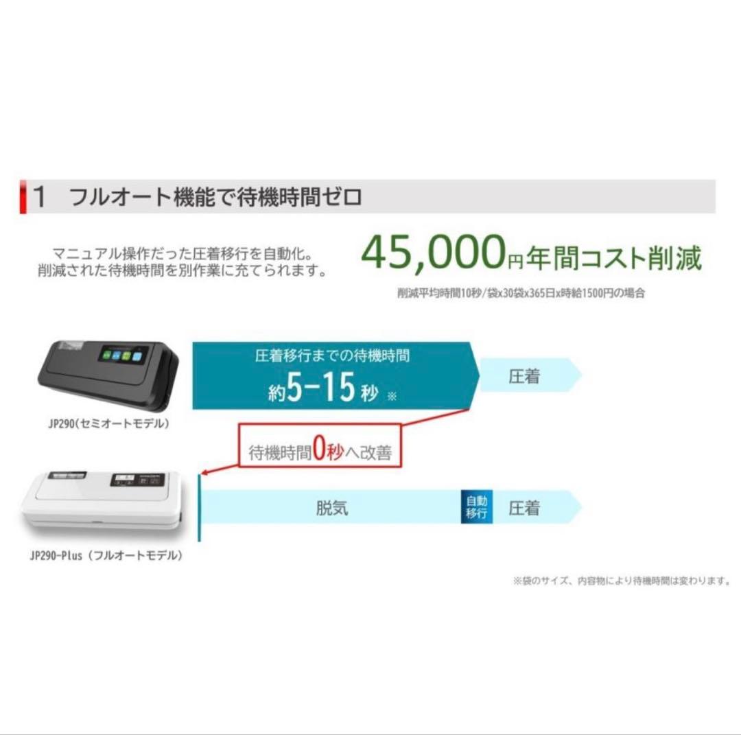 フードシールドJP290-pius 真空パック機　専用袋不要