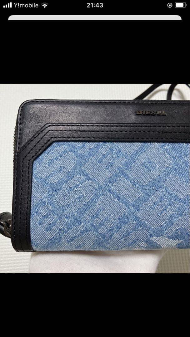未使用DIESEL 2wayレザー×デニム ショルダー　お財布ポシェット