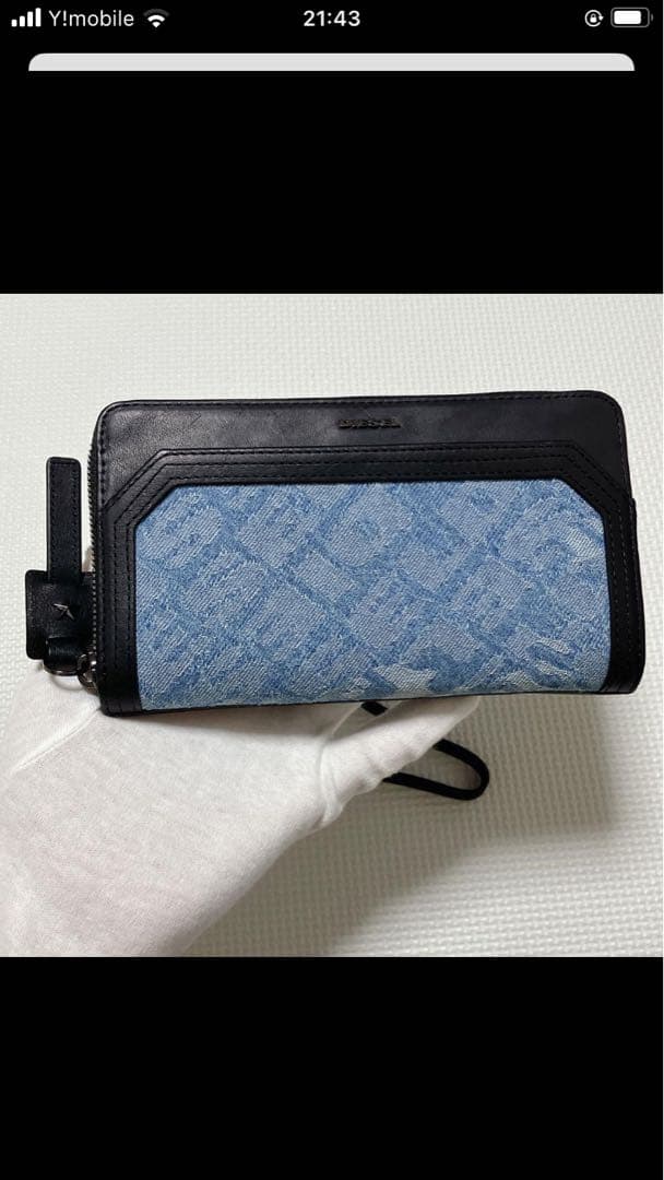 未使用DIESEL 2wayレザー×デニム ショルダー　お財布ポシェット