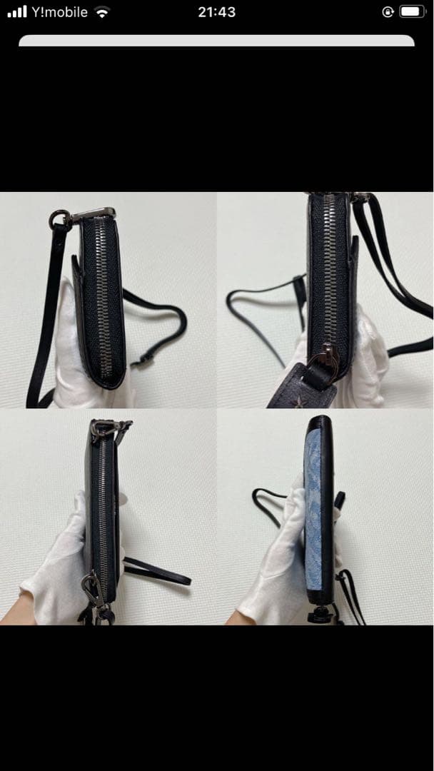 未使用DIESEL 2wayレザー×デニム ショルダー　お財布ポシェット