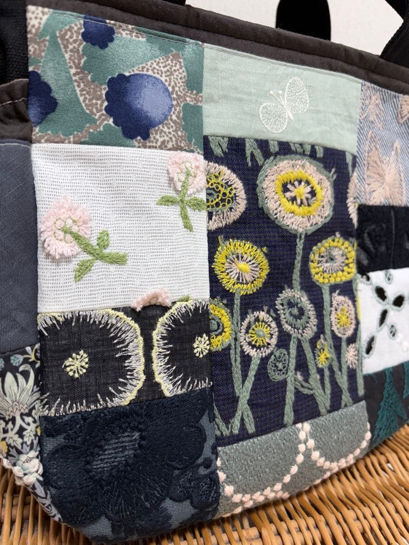 ミナペルホネン＊パッチギャザポケファスナートートL✂️ハンドメイド