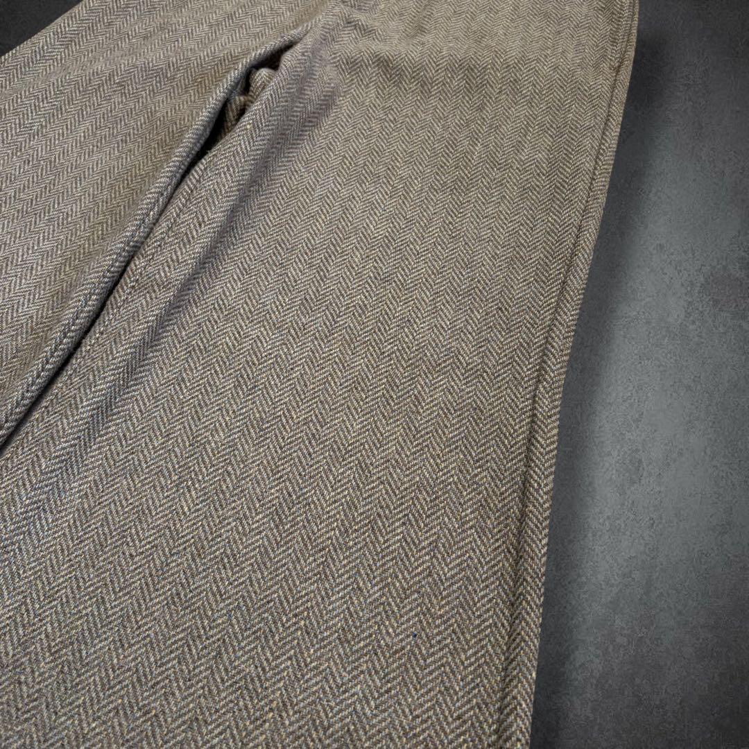 パンツ SHIKITARI wide volume herringbone pants