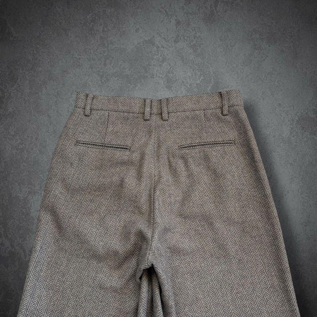 パンツ SHIKITARI wide volume herringbone pants