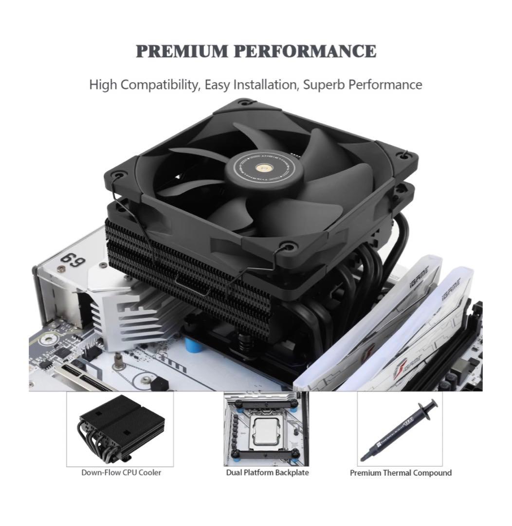 SI-100 ブラック CPUエアクーラー ヒートパイプ TL-E12B PWM