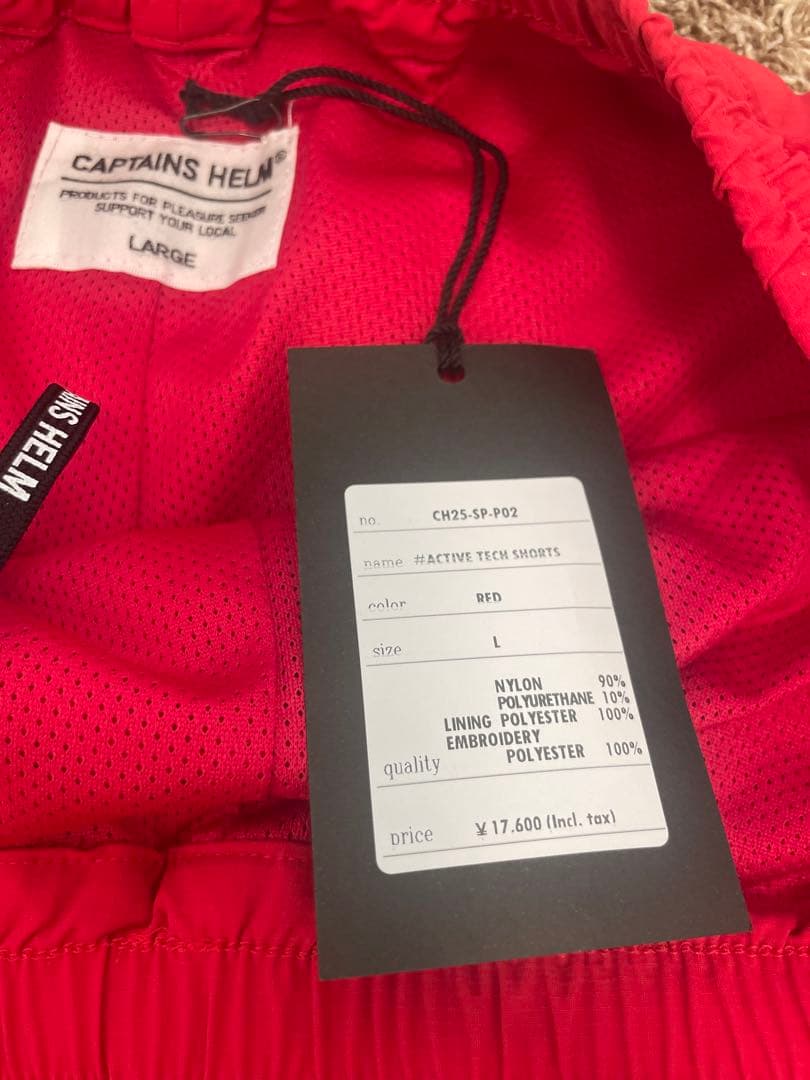 新品未使用　CAPTAINS HELM レッド ショートパンツ　sizeＬ