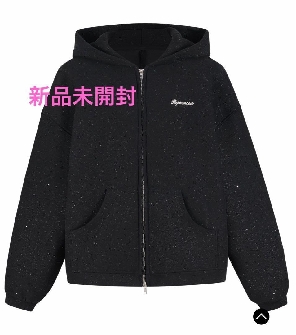 【新品未開封】andwang Kirakira zip up BLACK