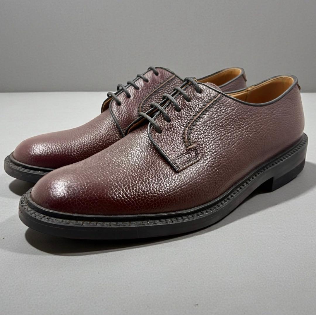 【美品】 リーガル 革靴 ドレスシューズ 24.5 プレーントゥ ヴァーガンディ