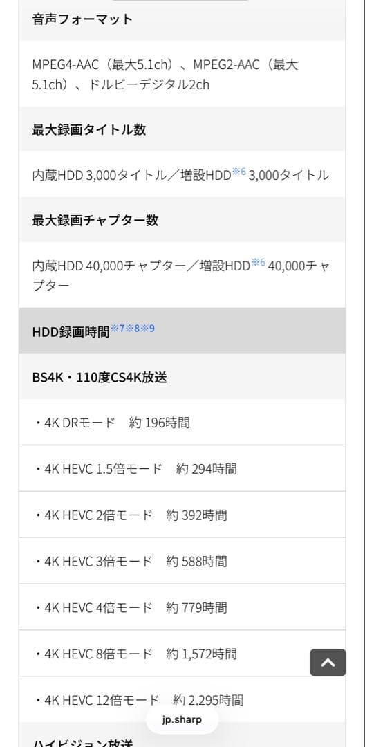 \"ジャンク品\" SHARP AQUOS 4kレコーダー 4B-C30DT3