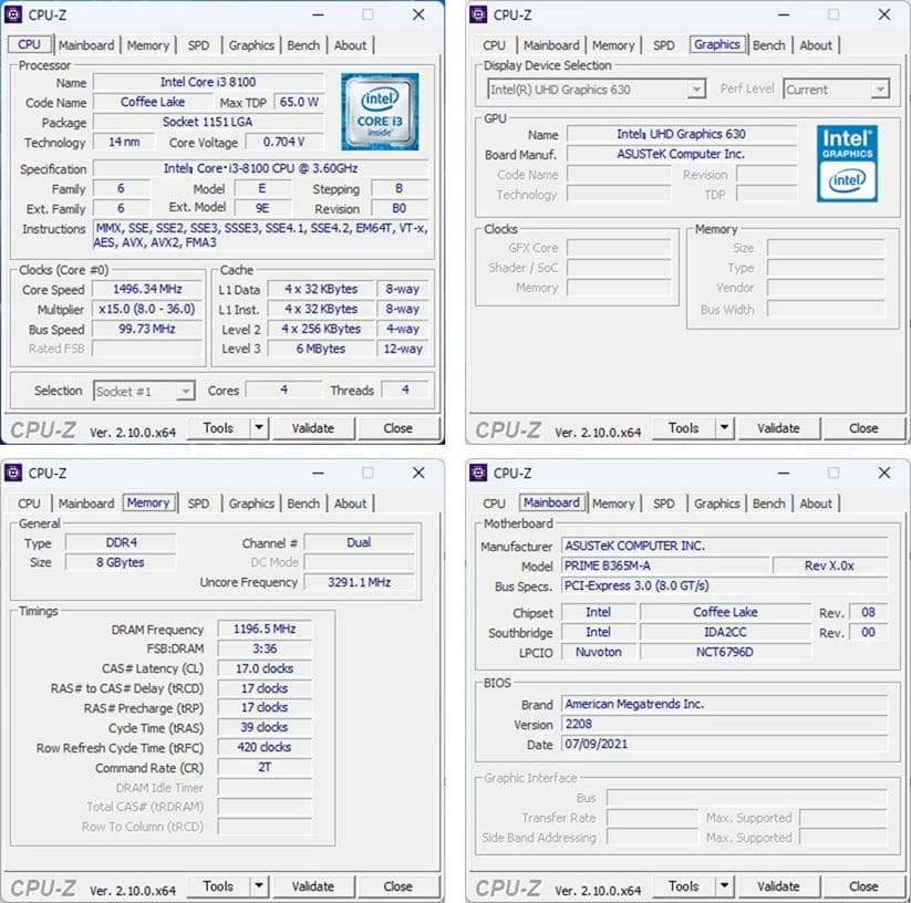 デスクトップPC/i3 8100/メモリ8G/Office/DVD-RW搭載①