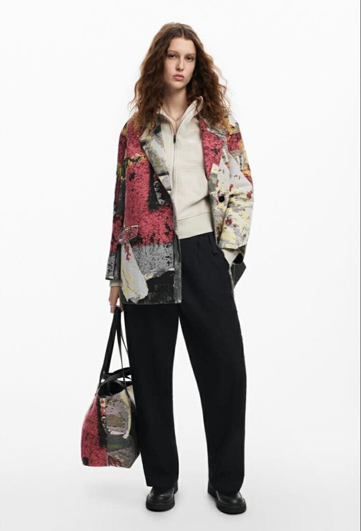 アートプリント オーバーコート　ジャケット