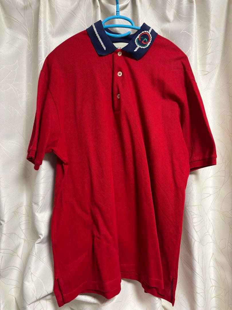 GUCCI 赤 ネイビー襟 ポロシャツ
