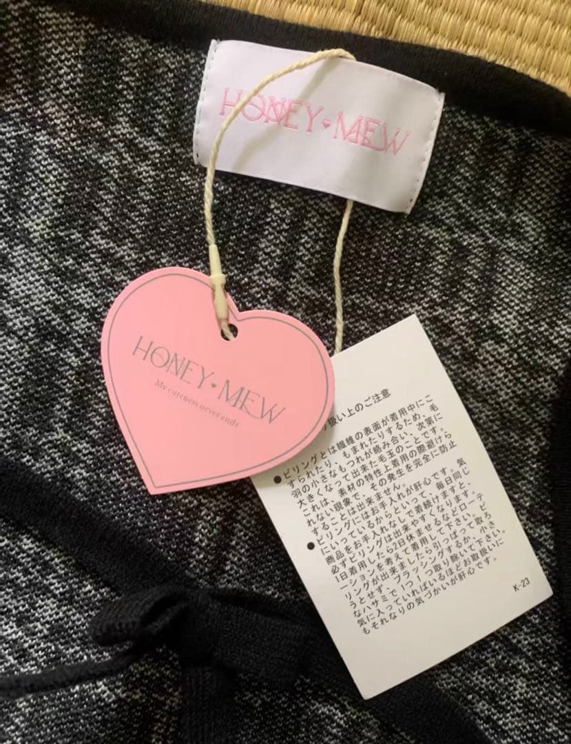 【新品タグ付き】honey mewチェックリボンドッキングワンピースフリーサイズ