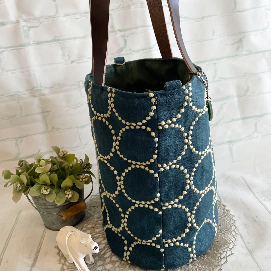 ハンドメイド　バケツトートバッグ　ミナペルホネン tambourine　419