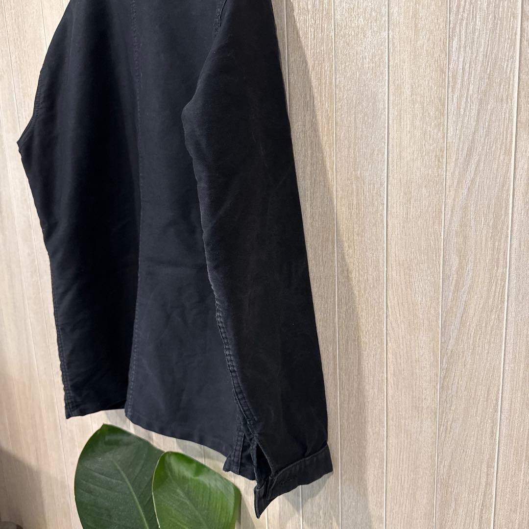 【最終価格】50s フレンチワーク　ブラックモールスキンジャケット　Sサイズ相当