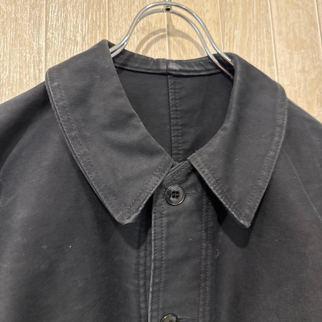 【最終価格】50s フレンチワーク　ブラックモールスキンジャケット　Sサイズ相当