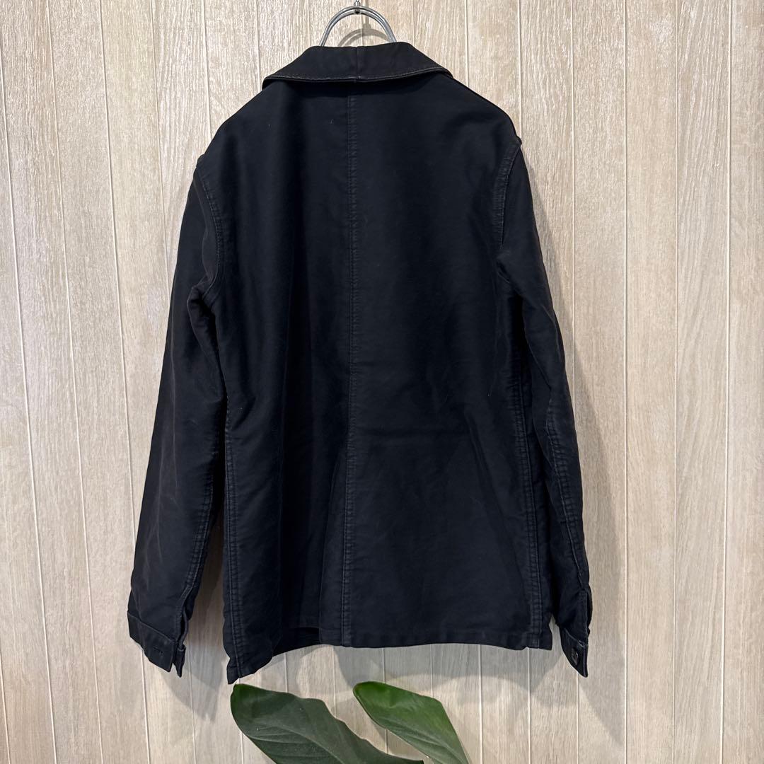 【最終価格】50s フレンチワーク　ブラックモールスキンジャケット　Sサイズ相当