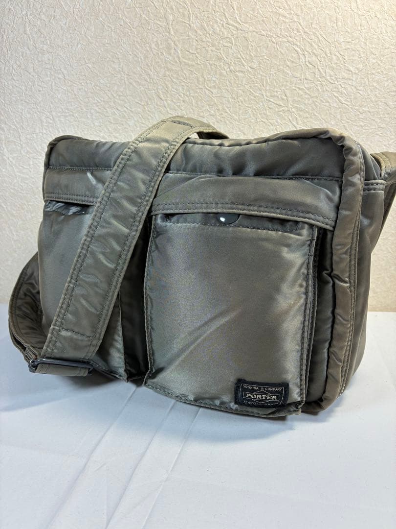 [未使用級] PORTER　タンカー　２層　ショルダーバッグ　M　シルバーグレー