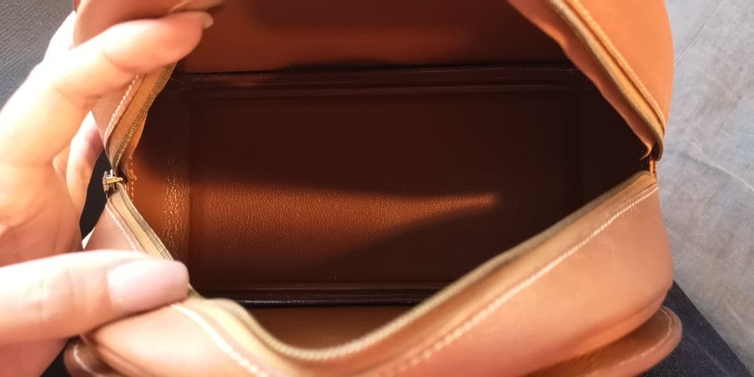 HERMES エルメス ゴビ PM ハンドバッグ ゴールド 正規品