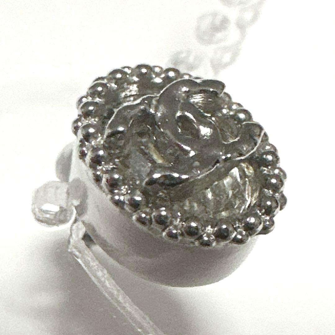 シャネル　CHANEL　ピアス　ココマーク　ラインストーン　シルバー　美品