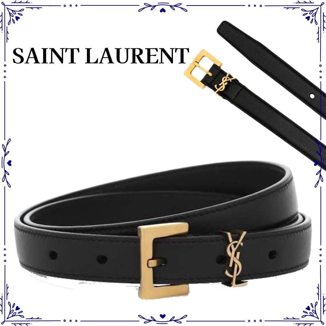 YSL ベルト ゴールド ロゴ