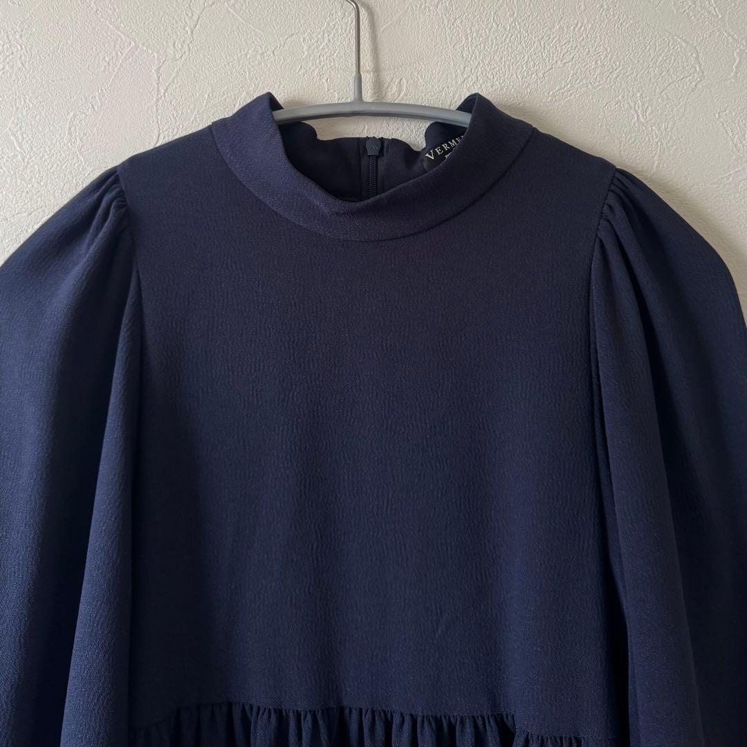 VERMEIL par iena アセテートバックサテンジョーゼットワンピース