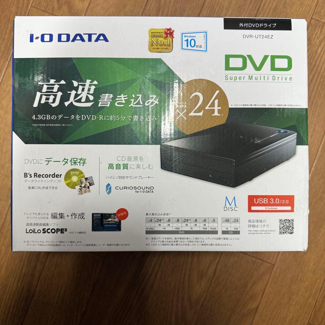 新品　I・Oデータ　外付型DVDドライブ DVR-UT24EZ