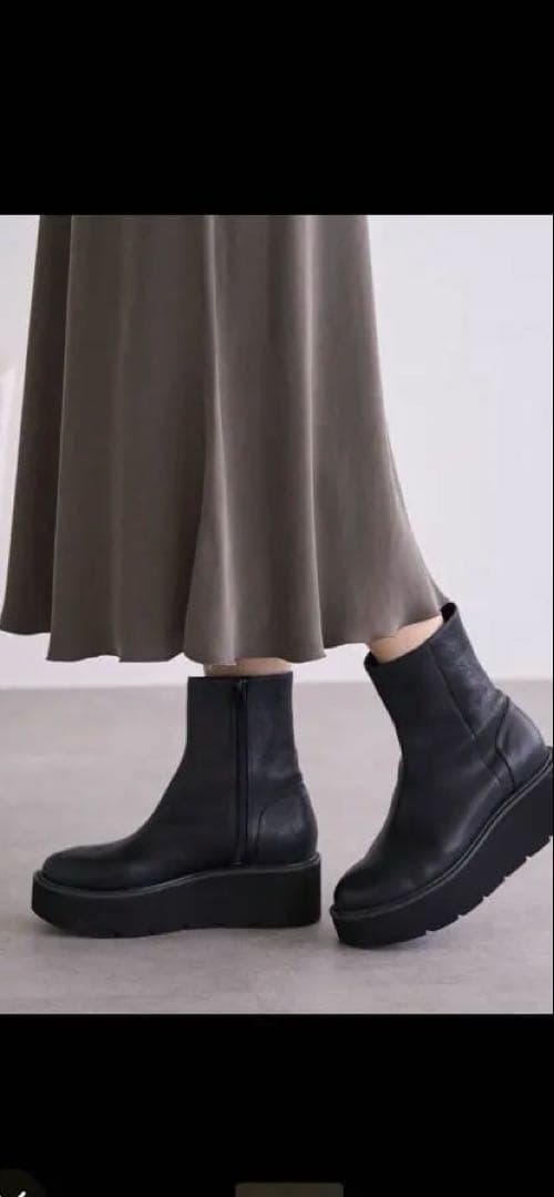 BEARDSLEY レザーミドルブーツ 38（24㌢相当）