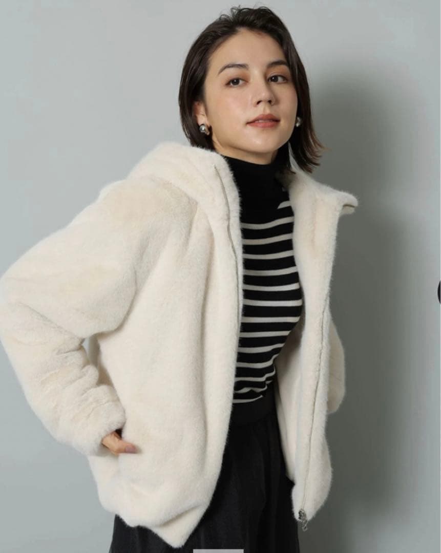 Arpege story ファーフードブルゾン