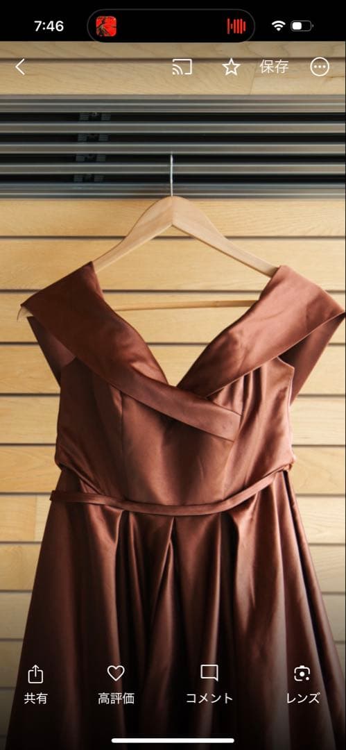 ウェディングドレスセット　ホワイト　カラー（ブラウン）