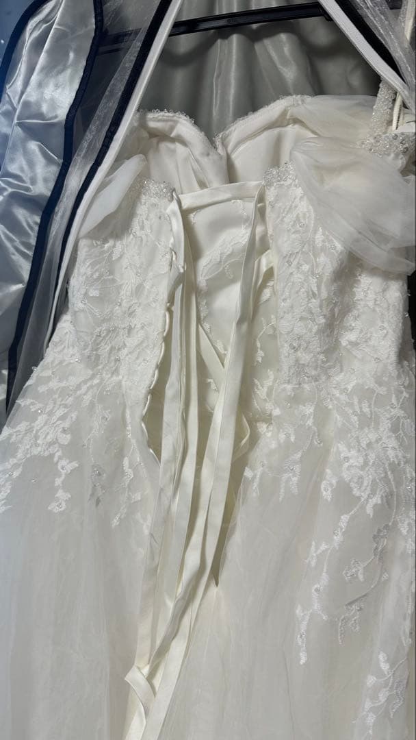 ウェディングドレスセット　ホワイト　カラー（ブラウン）