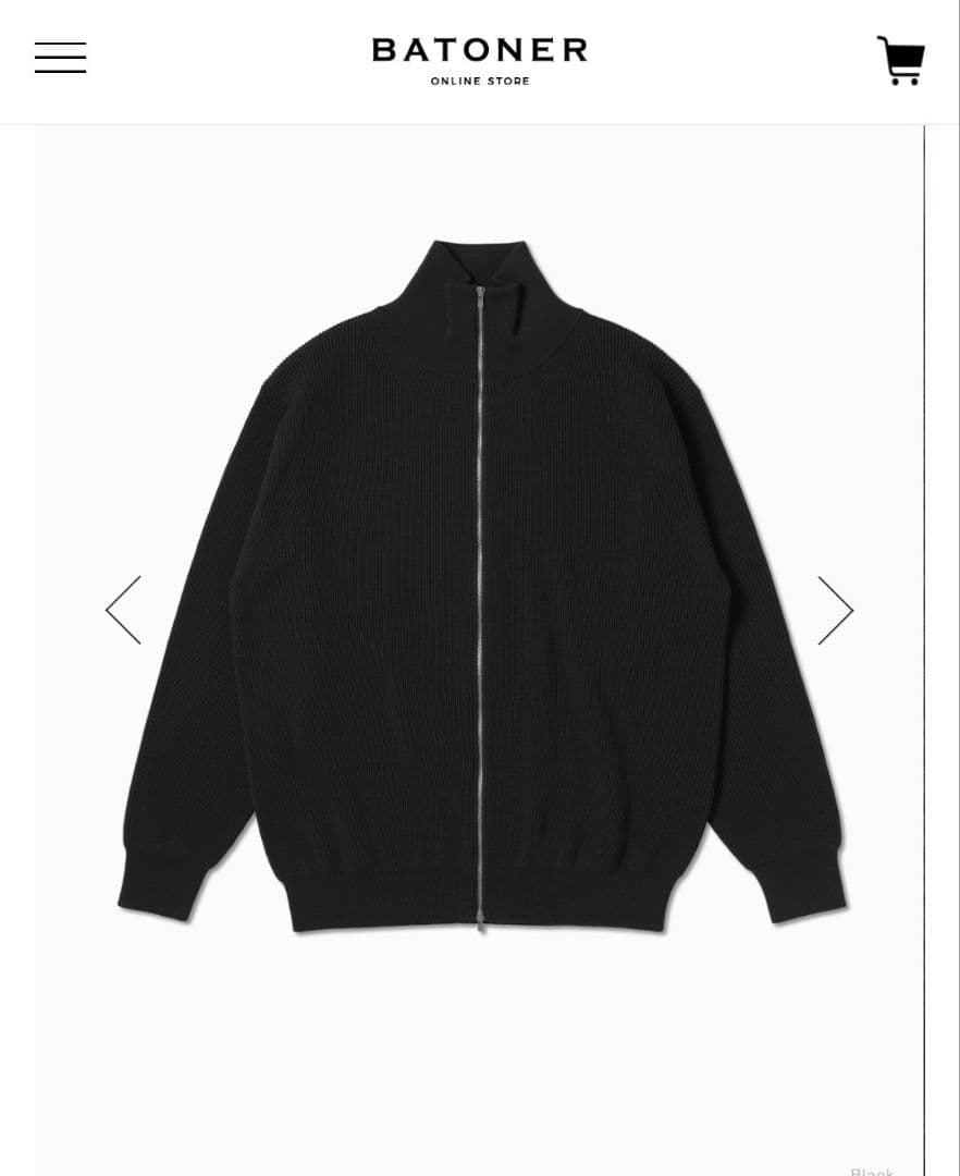 ま*と様 BATONER バトナー ドライバーズニット ブラック サイズ3 完売