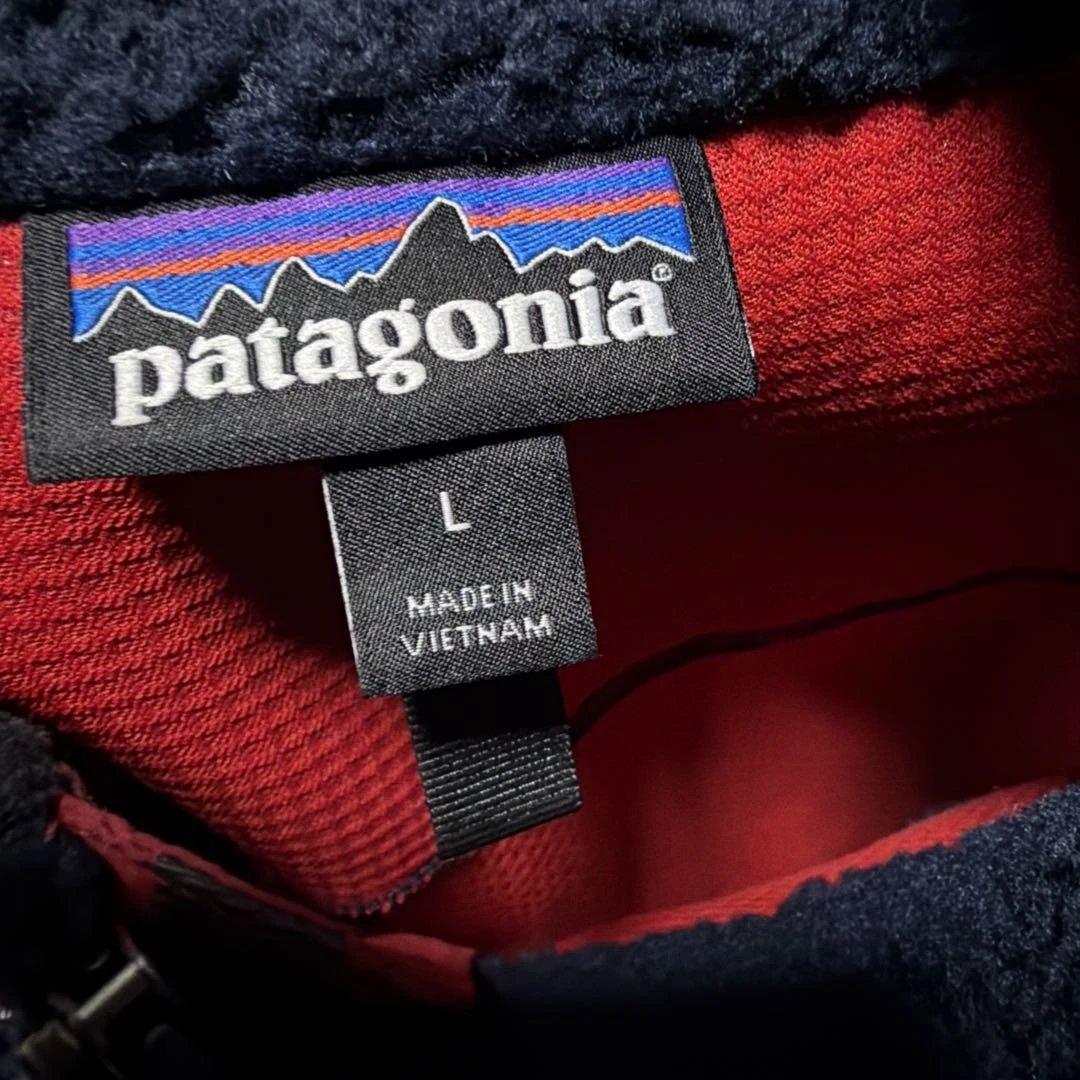 patagonia フリースベスト L ネイビー/レッド