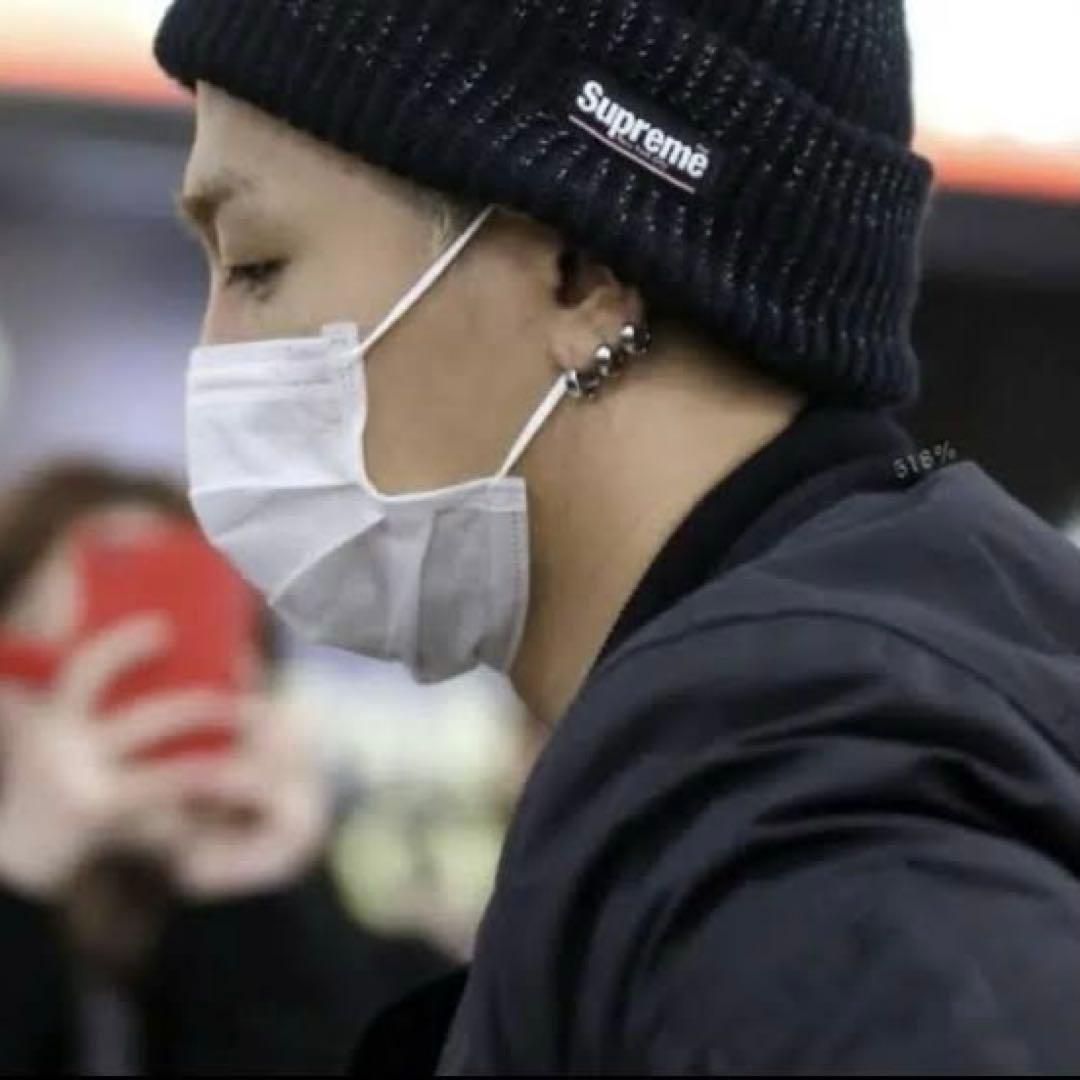 【美品】 Supreme Reflective Stripe Beanie 紺