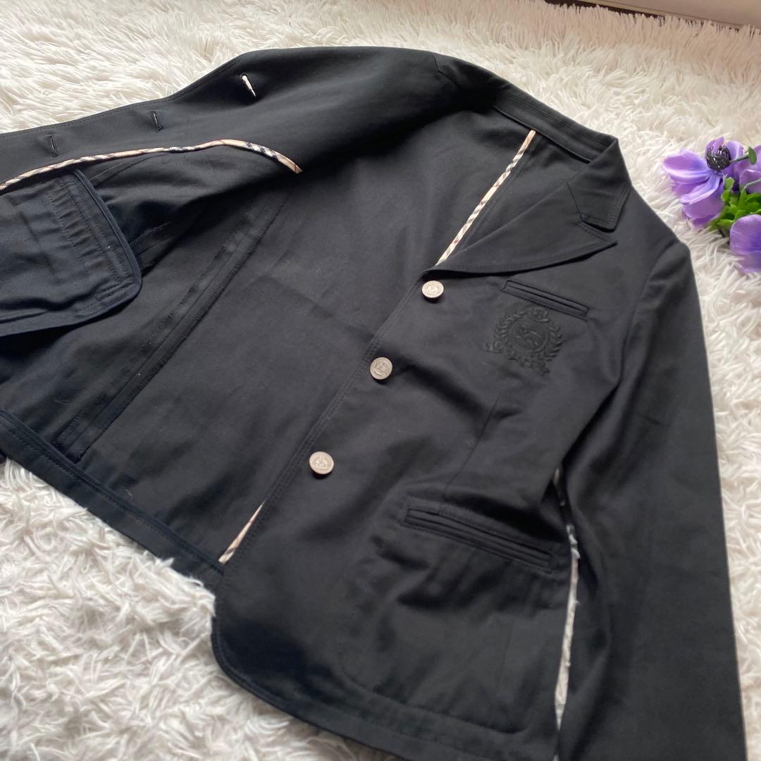 美バーバリー卒服4点エンブレム銀ボタンジャケット黒arisanaブラウス160