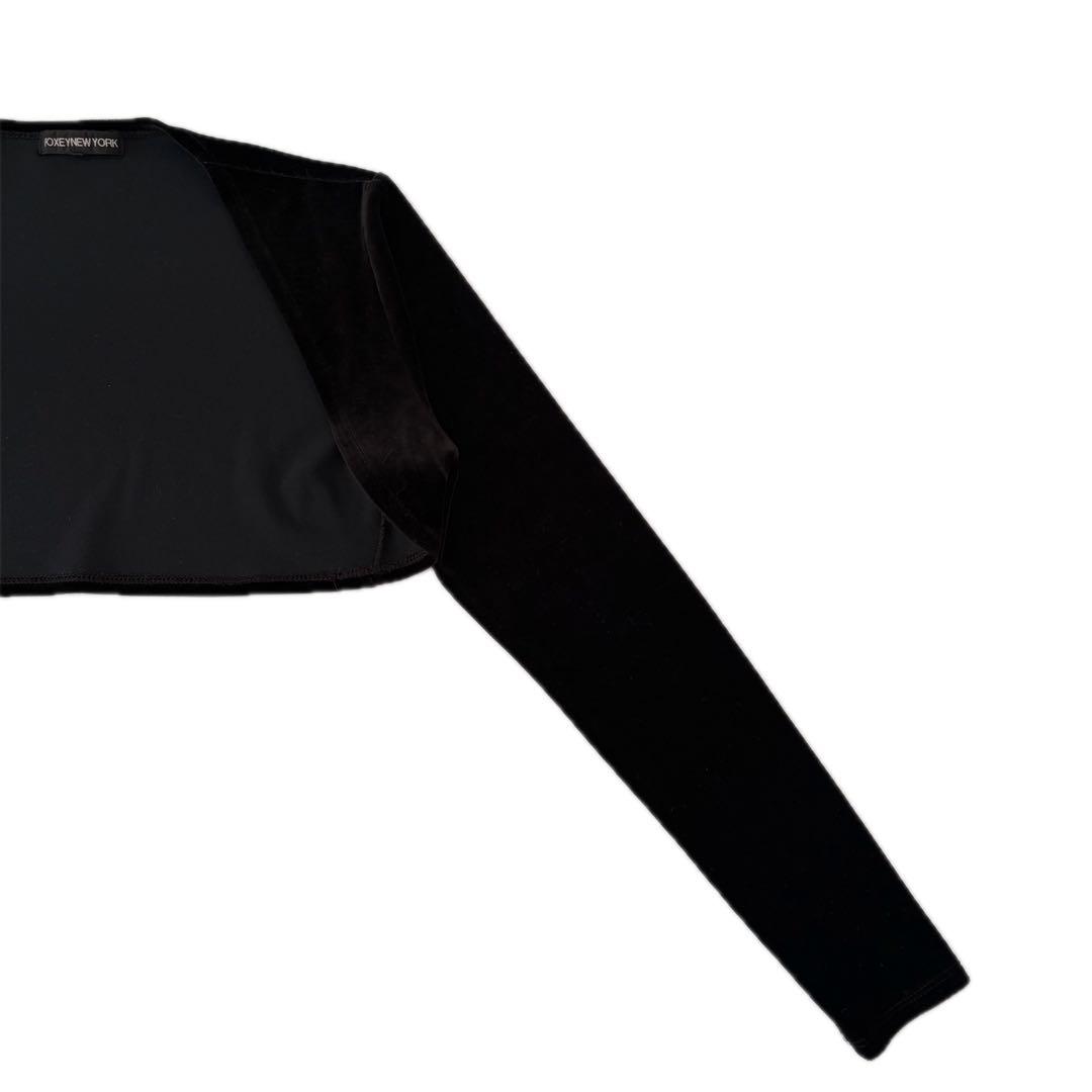 美品 FOXEY NEW YORK 洗える ベロア ショートボレロ カーディガン