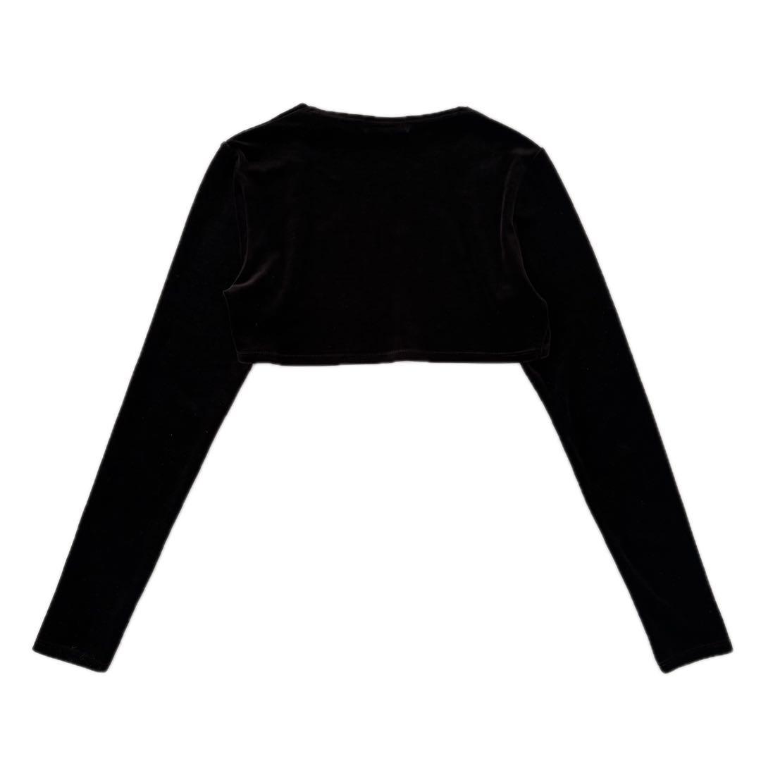 美品 FOXEY NEW YORK 洗える ベロア ショートボレロ カーディガン