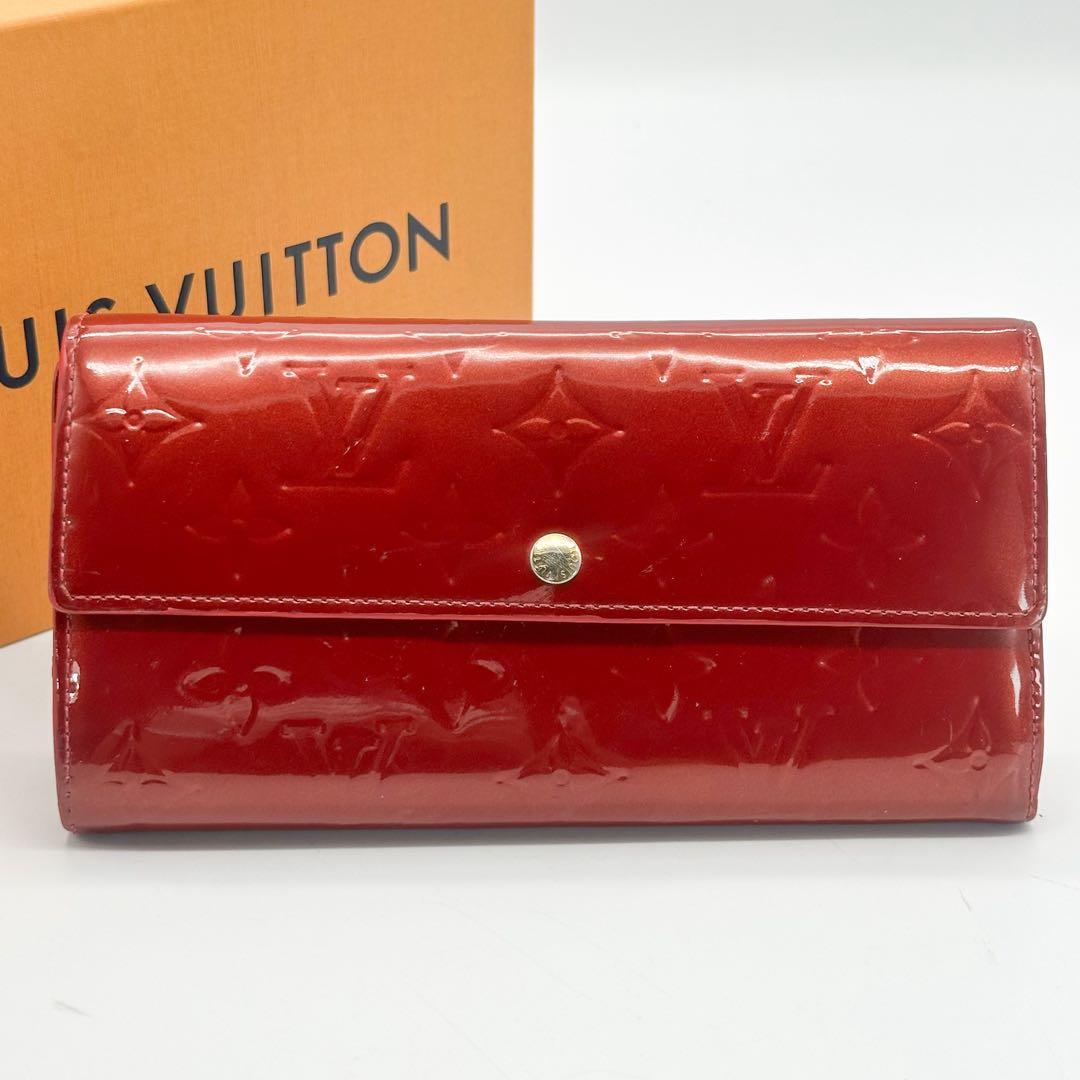 ルイヴィトン ポルトフォイユ サラ ヴェルニ モノグラム 二つ折り 長財布