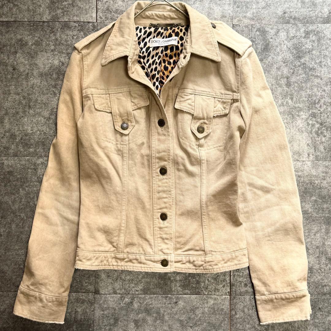 【希少】DOLCE & GABBANA レオパード 総柄 デニムジャケット