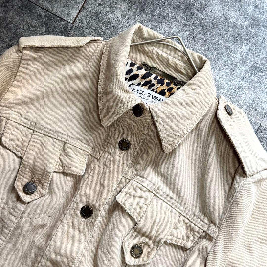 【希少】DOLCE & GABBANA レオパード 総柄 デニムジャケット
