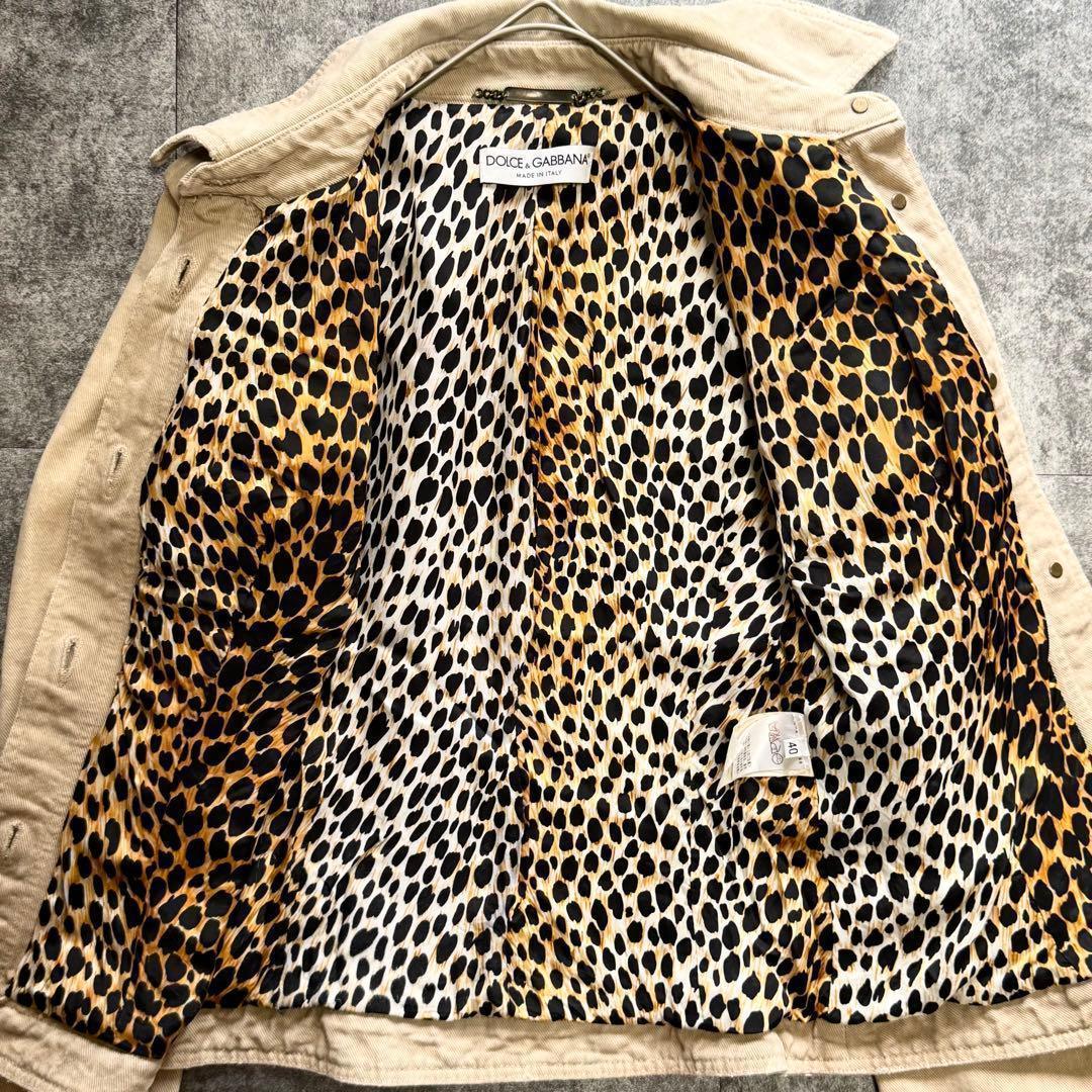 【希少】DOLCE & GABBANA レオパード 総柄 デニムジャケット