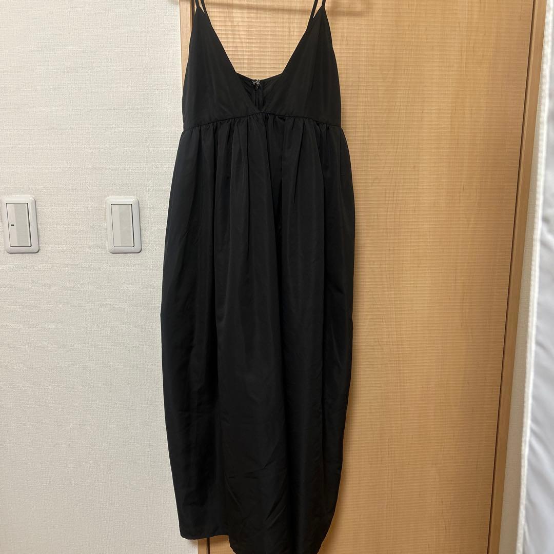 SLOBE IENAタフタギャザーキャミワンピース ブラック36
