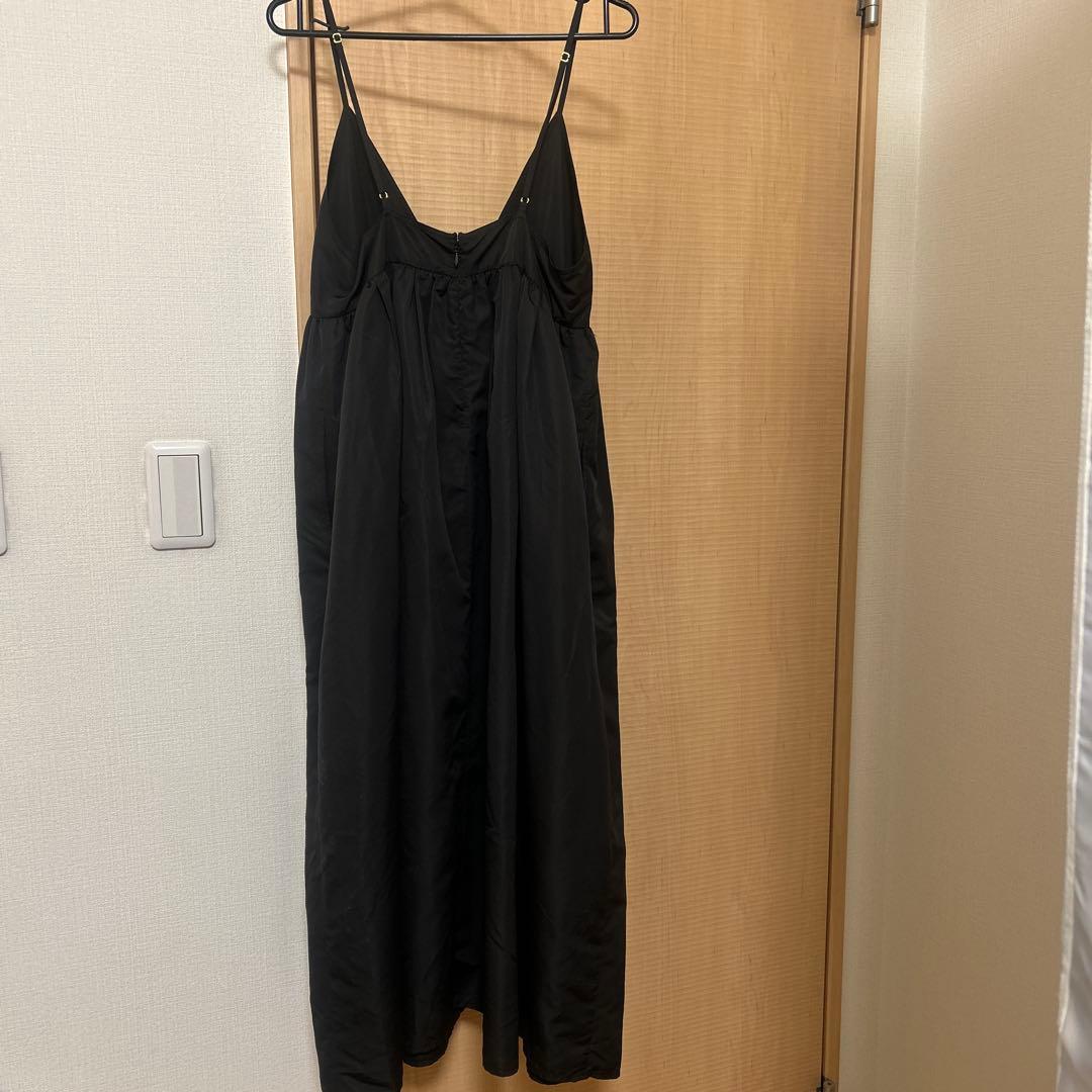SLOBE IENAタフタギャザーキャミワンピース ブラック36