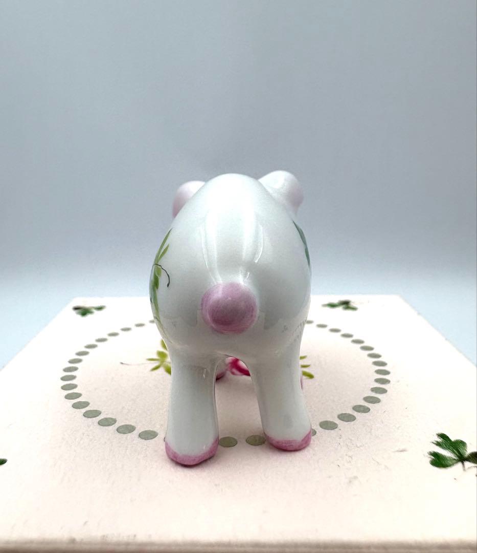 希少　HEREND ヘレンド ウィーンの薔薇　ブタ　フィギュリン　箱付