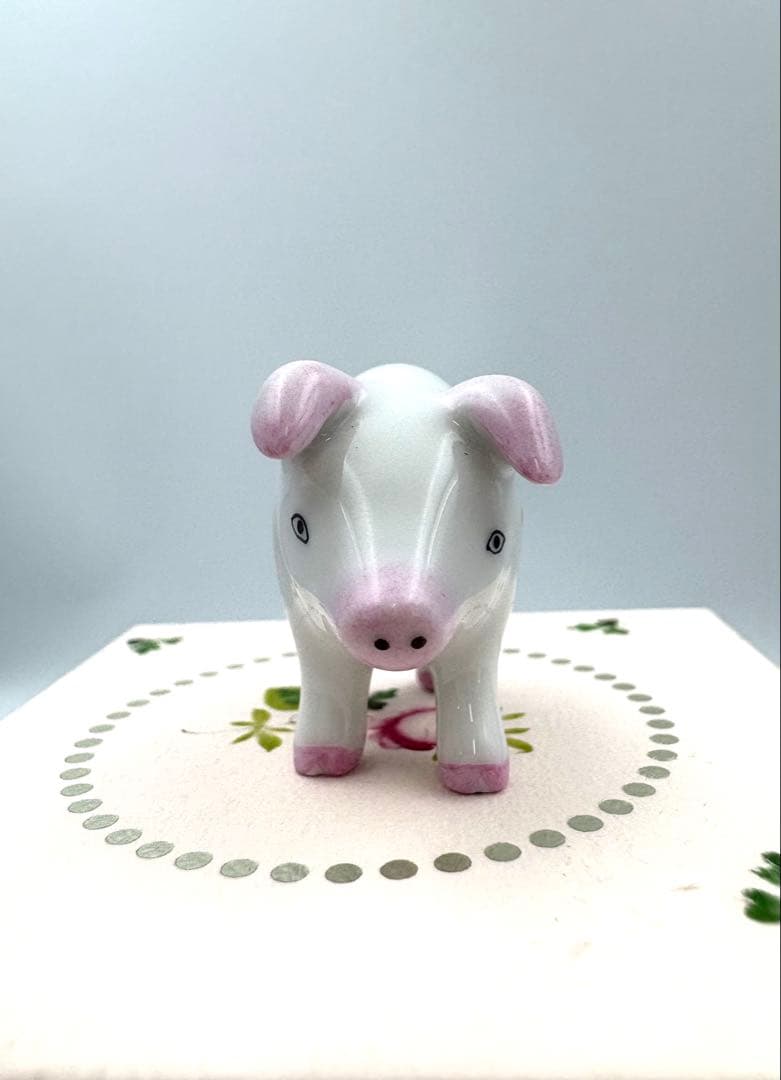 希少　HEREND ヘレンド ウィーンの薔薇　ブタ　フィギュリン　箱付