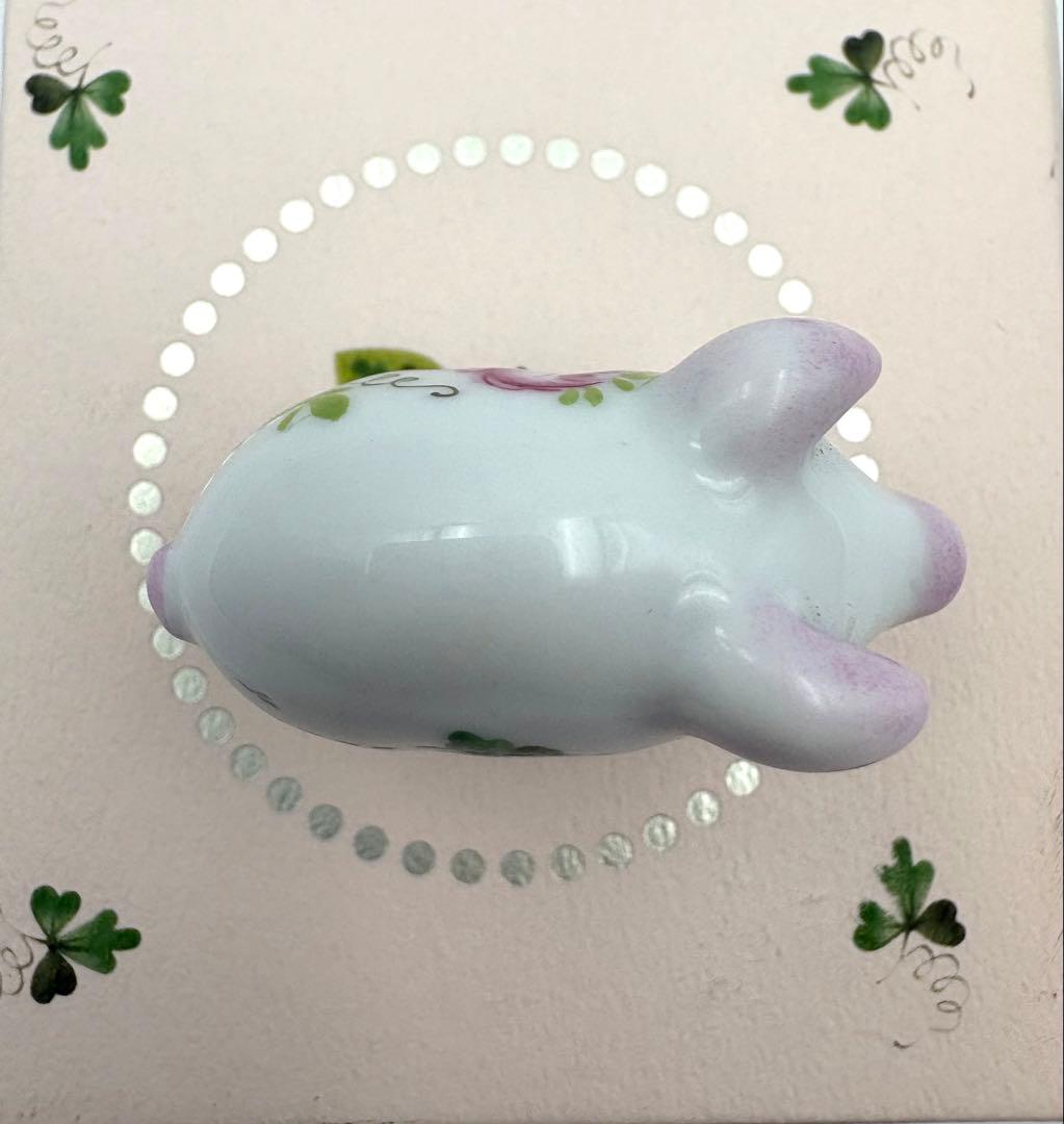 希少　HEREND ヘレンド ウィーンの薔薇　ブタ　フィギュリン　箱付